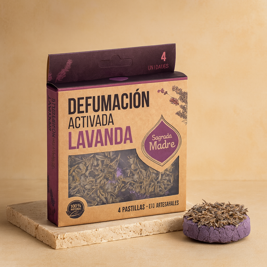 Pastillas de Incienso en Resina defumación activada con lavanda natural, pack 4 - para paz y relajación