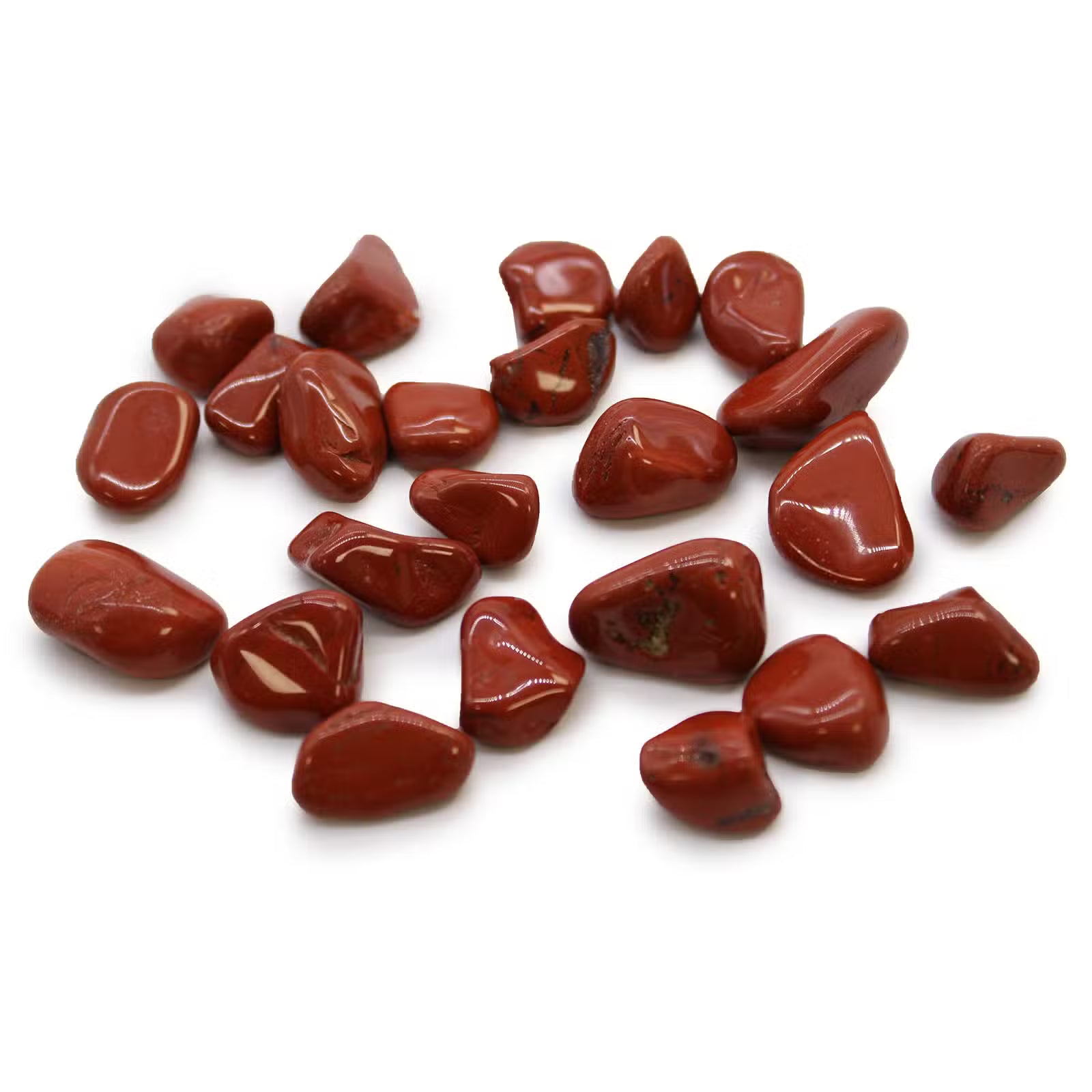 Jaspe Rojo: Piedras africanas pequeñas, jaspe rojo natural, piedra tumbada irregular; colores rojos - vitalidad y arraigo