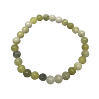 jade_oliva pulsera elástica con cuentas de jade oliva natural, verde oliva con vetas, para curación y abundancia - equilibrio
