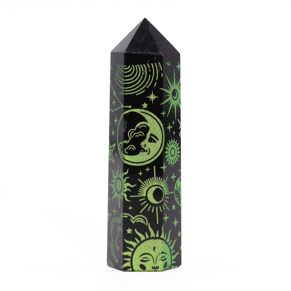 Puntas de Obsidiana Negra (aprox 60-70 gm 9cm)