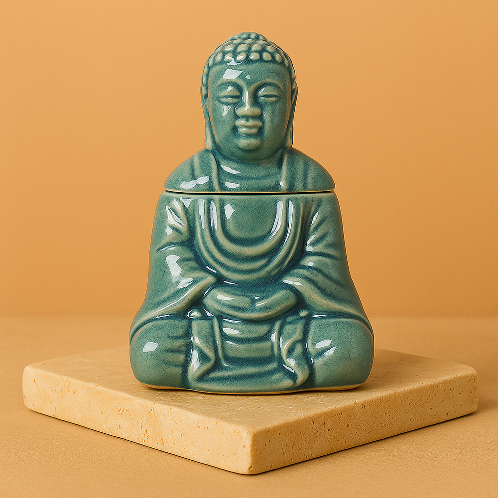 Quemador aceite Buda sentado