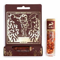 Roll-On de Jaspe Rojo 10 ml con piedras auténticas y tapa de bambú; inspirado en El Diablo - energía y maestría interior