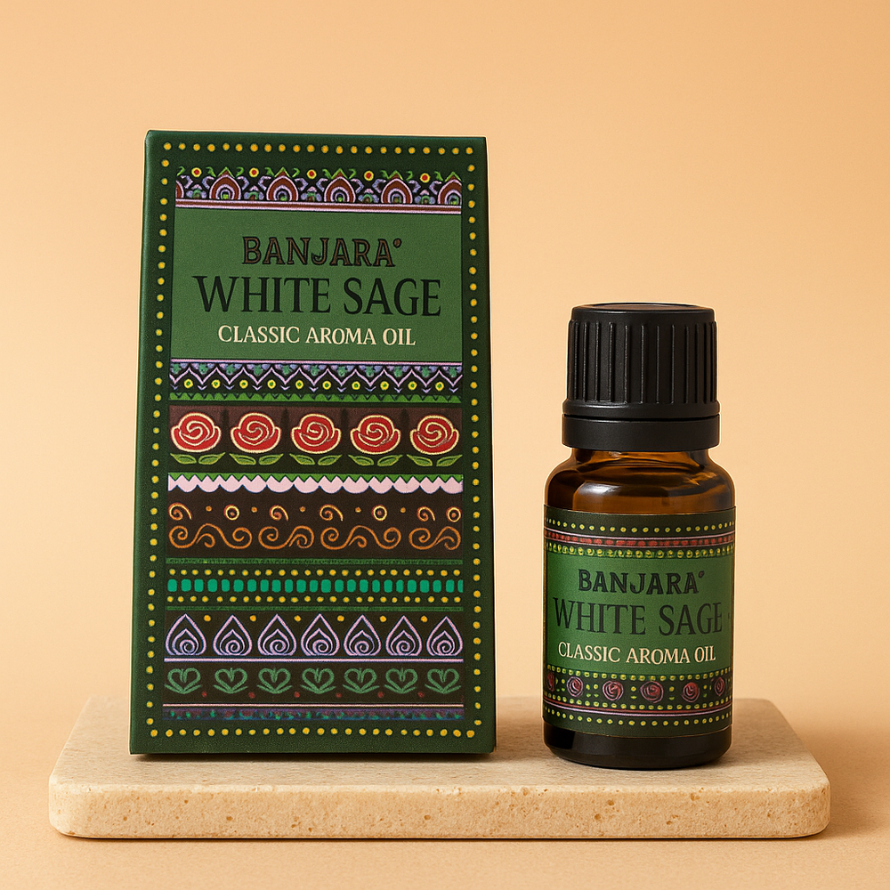 Aceite Esencial de Salvia Blanca: frasco vidrio ámbar 10 ml, aroma fresco y herbáceo, 100% natural - purificación energética