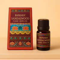 Aceite Esencial de Sándalo: frasco de vidrio ámbar, 10 ml, natural y orgánico - aporta calma y armonía en el hogar