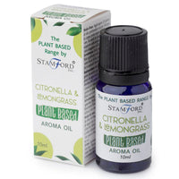 Aceite Esencial de Citronela y Lemongrass, frasco ámbar 10 ml, caja protectora, aroma cítrico y herbáceo - repela insectos