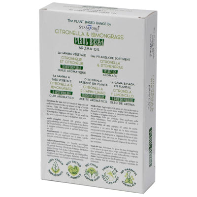 Aceite Esencial de Citronela y Lemongrass, frasco ámbar 10 ml, caja protectora, aroma cítrico y herbáceo - repela insectos