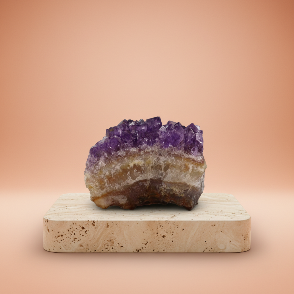 Amatista natural, racimo/drusa púrpura, 3-8 cm, pieza única de alta calidad - aporta calma y purificación al espacio.