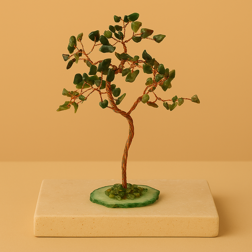 Árbol de Gemas Grande – Aventurina Verde y Ágata (100 piedras)