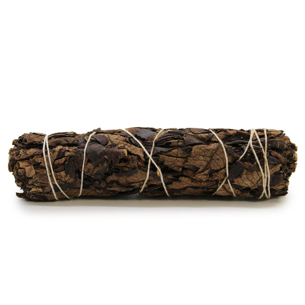 Atado de Salvia Negra, hierbas secas en cilindro alargado de 22,5 cm, marrón verdoso - purificación y protección