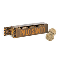 Palo Santo: Caja de 4 bombitas de defumación - esferas aromáticas para limpieza energética, purificación y equilibrio.