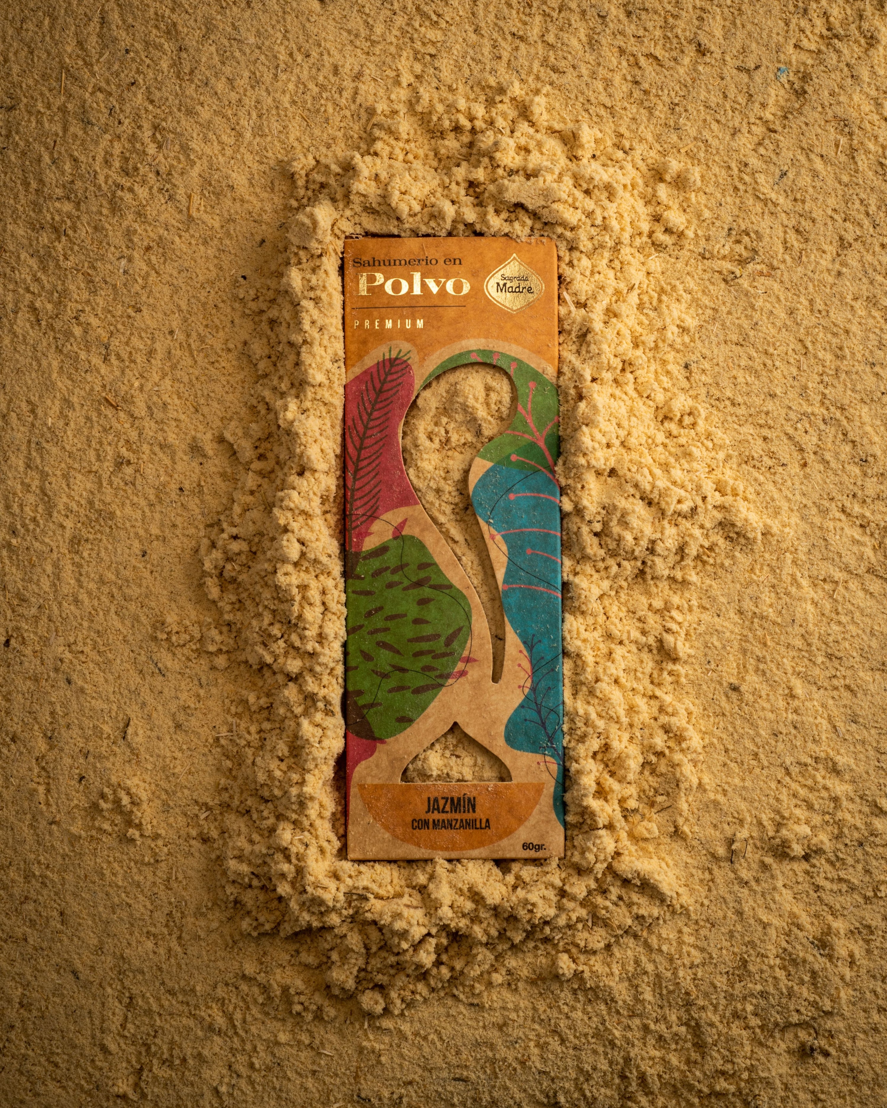 Incienso en Polvo de Jazmín con Manzanilla, polvo de 60 g para defumar - favorece optimismo y paz interior
