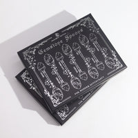 Cucharas de Bruja juego de 7 piezas en cristal de piedra preciosa con plata oscura, mangos rectos - para rituales y bienestar