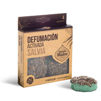 Pastillas de Incienso en Resina con Salvia Blanca, 4 unidades activadas, base resinosa - limpieza energética profunda