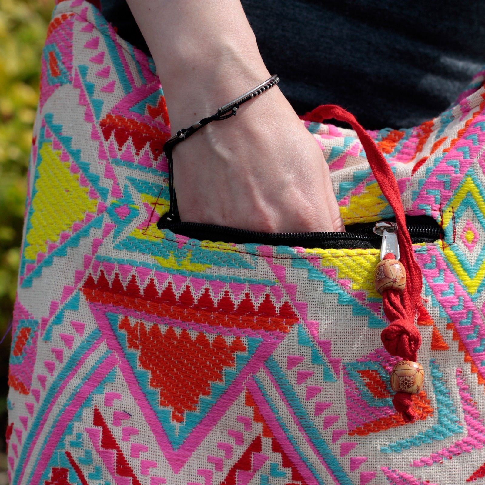 Katmandú Bolso Grande Amanecer, diseño rectangular, tamaño amplio y color cálido, estilo artesanal - para uso diario