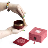 Cuenco para Chakra Corazón, pieza circular de estética natural para hogar y meditación, set tibetano - armonía y bienestar