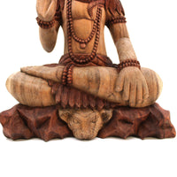 Shiva con Cobra: estatua de madera de 50 cm, cobra en cuello, acabado natural. - favorece un ambiente sereno y equilibrado.