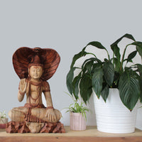 Shiva con Cobra: estatua de madera de 50 cm, cobra en cuello, acabado natural. - favorece un ambiente sereno y equilibrado.