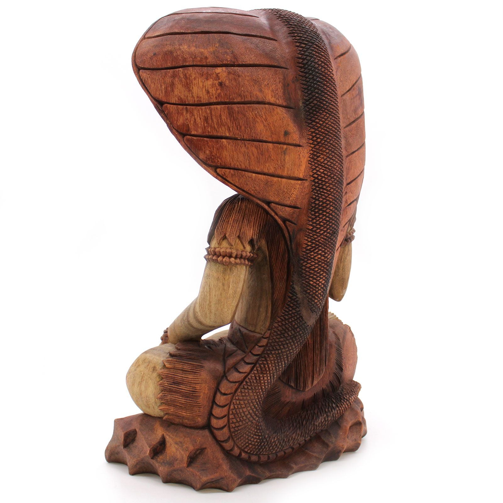Shiva con Cobra: estatua de madera de 50 cm, cobra en cuello, acabado natural. - favorece un ambiente sereno y equilibrado.