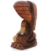 Shiva con Cobra: estatua de madera de 50 cm, cobra en cuello, acabado natural. - favorece un ambiente sereno y equilibrado.