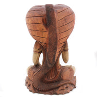 Shiva con Cobra: estatua de madera de 50 cm, cobra en cuello, acabado natural. - favorece un ambiente sereno y equilibrado.