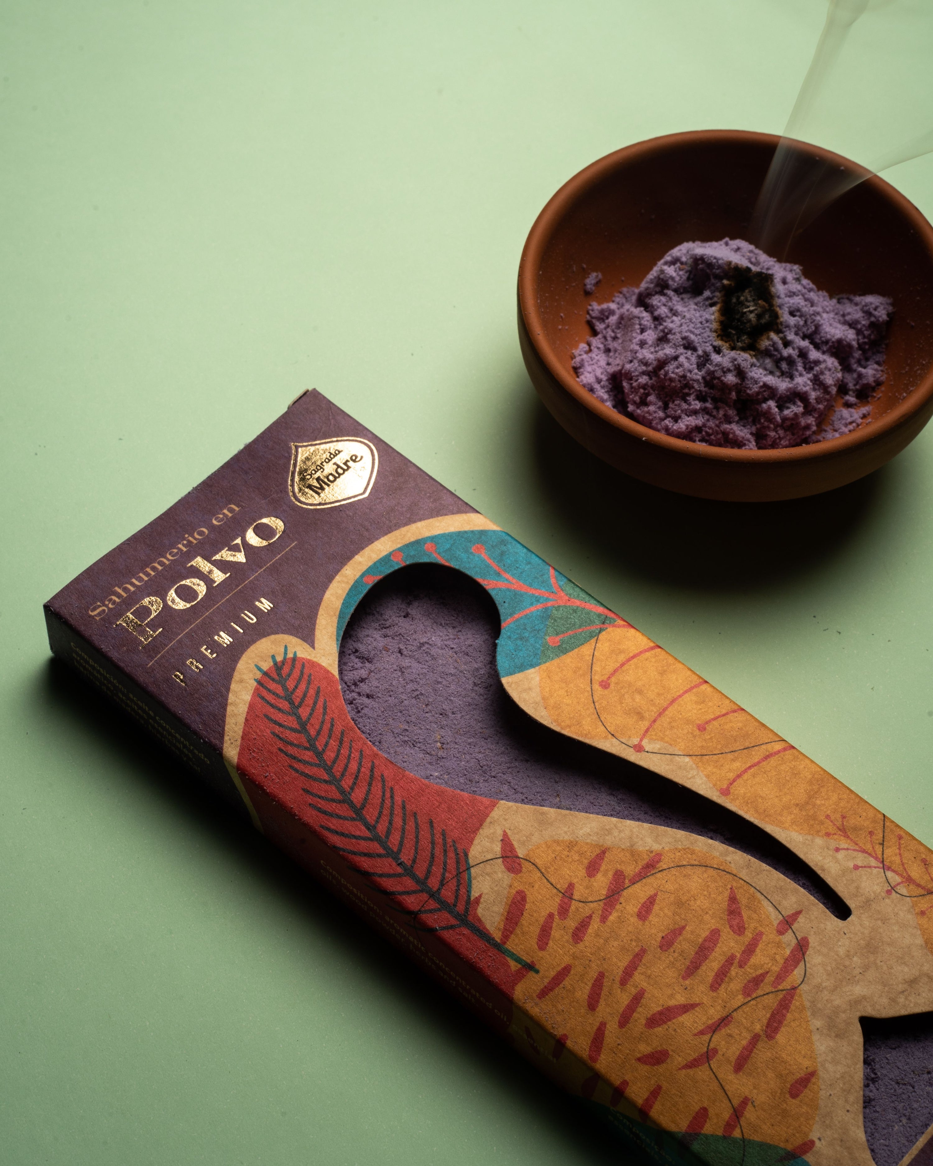Incienso en Polvo de Lavanda, premium de 60 g con aroma intenso y color lila - calma la mente y favorece el descanso