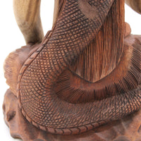 Shiva con Cobra: estatua de madera de 50 cm, cobra en cuello, acabado natural. - favorece un ambiente sereno y equilibrado.