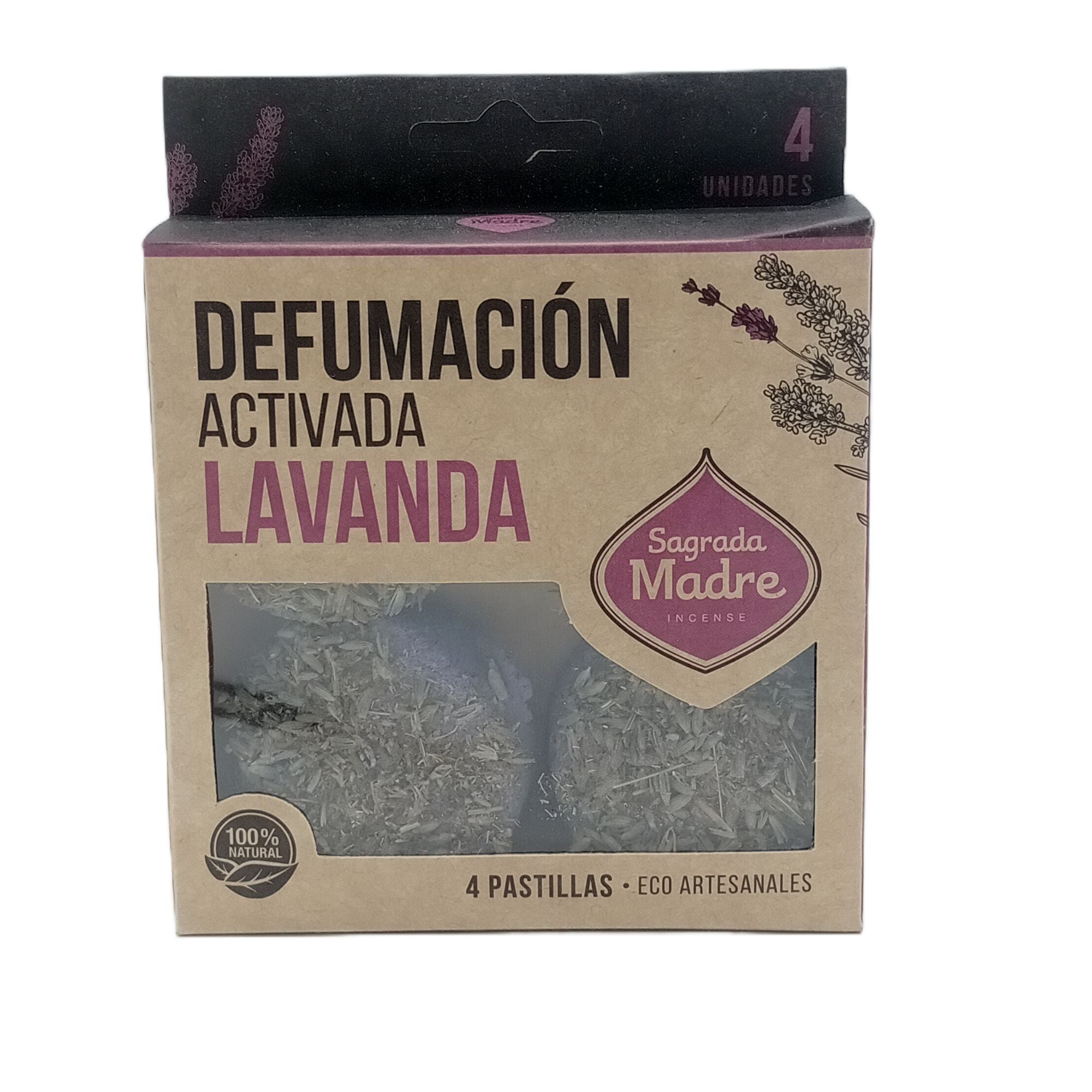 Pastillas de Incienso en Resina defumación activada con lavanda natural, pack 4 - para paz y relajación