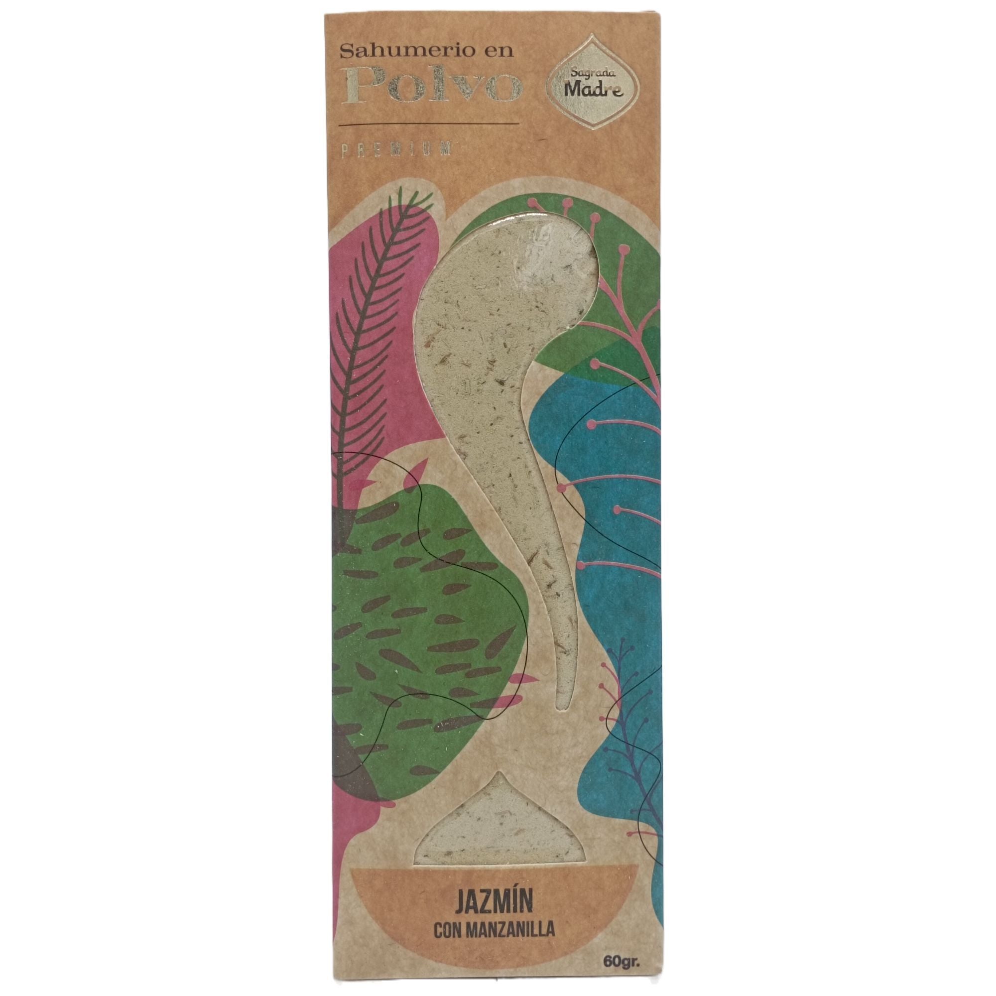 Incienso en Polvo de Jazmín con Manzanilla, polvo de 60 g para defumar - favorece optimismo y paz interior