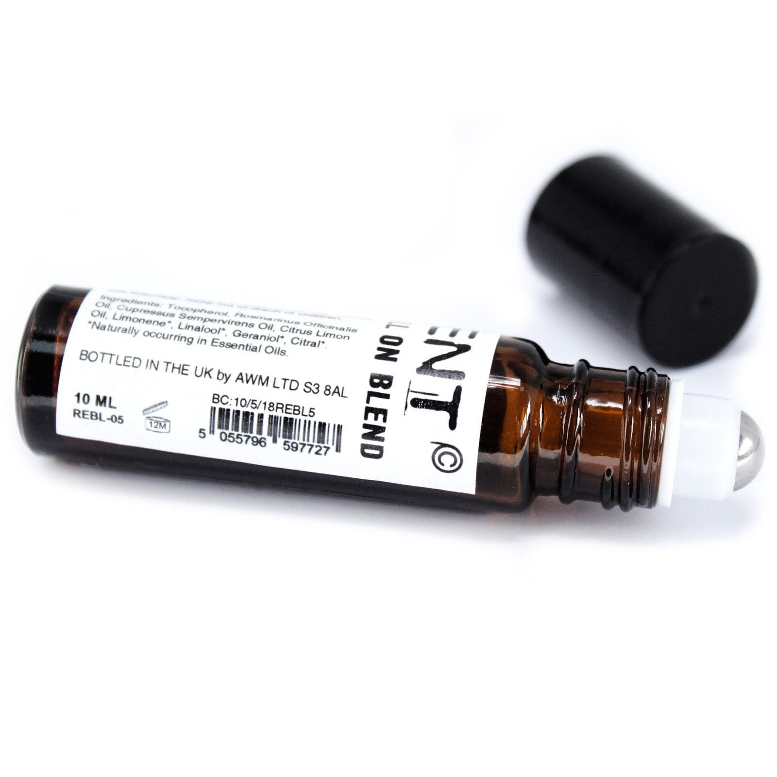Roll-On de Aceites Esenciales: mezcla en tubo de bolsillo, líquido claro, base de vitamina E - favorece relajación