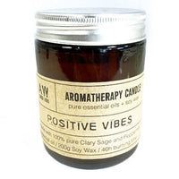 Vela aromaterapia cera de soja 200 g con aceites puros de salvia y menta, 40 h - favorece claridad y bienestar