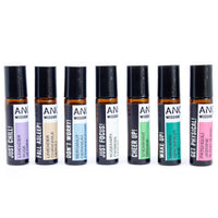 Roll-On de Aceites Esenciales: mezcla en tubo de bolsillo, líquido claro, base de vitamina E - favorece relajación