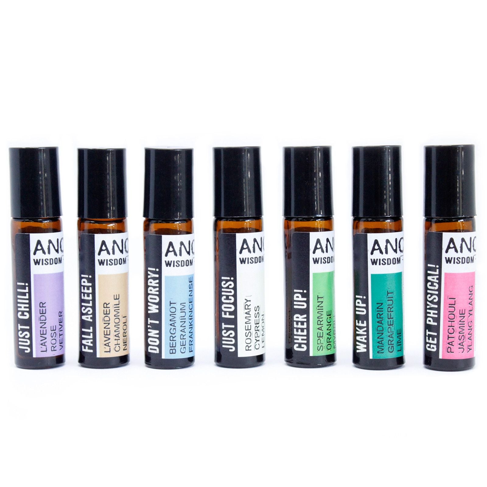 Roll-On de aceites esenciales en formato rod-on compacto, mezcla 100% natural para relajación y energía - bienestar