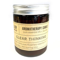 Vela de aromaterapia de soja 200 g de aceite de romero puro, 40 h de combustión, natural y vegana - pensamiento claro