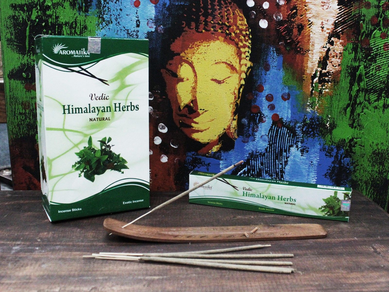 Incienso védico - palitos delgados, tono natural, elaborados con hierbas Himalaya, para armonía y ambiente sereno - bienestar