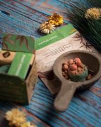 Kit Humito Sagrado, conjunto ritual con varillas; cuencos en estuche compacto, tonos neutros - energiza; purifica ambientes