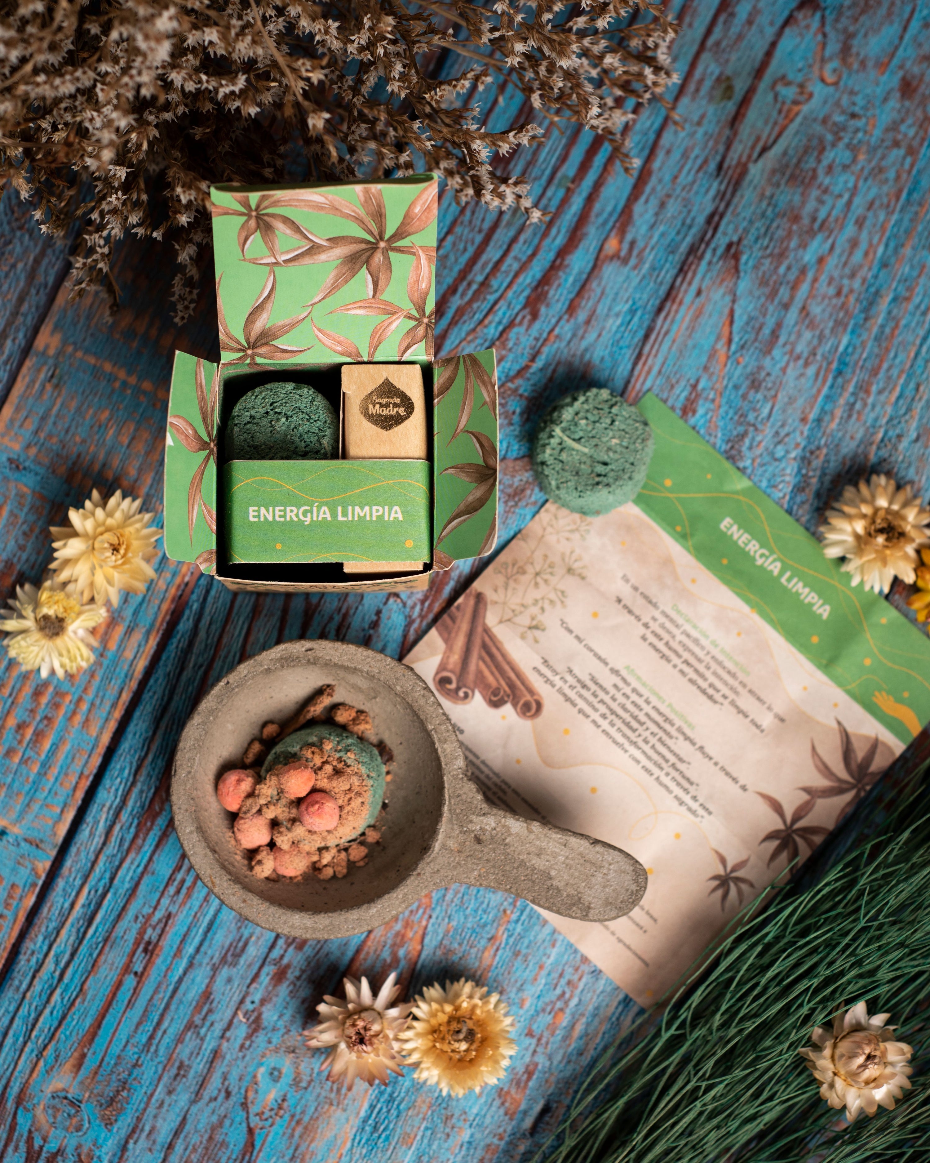 Kit Humito Sagrado, conjunto ritual con varillas; cuencos en estuche compacto, tonos neutros - energiza; purifica ambientes