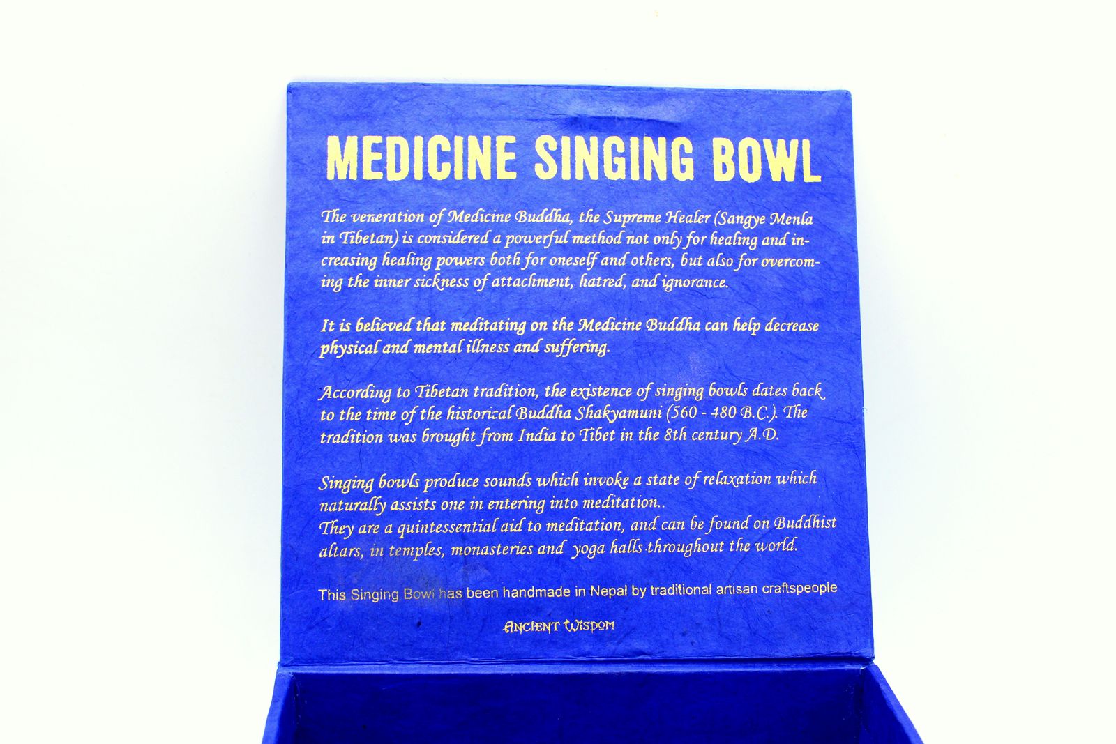 Cuenco tibetano set Medicina Buda, 10 cm de diámetro y 500 g mínimo, pieza circular para meditación - Armonía energética