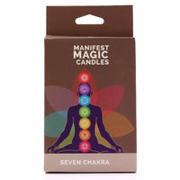 Velas del Manifiesto de los Siete Chakras: 7 velas cónicas en colores para cada chakra - armonía y equilibrio energético