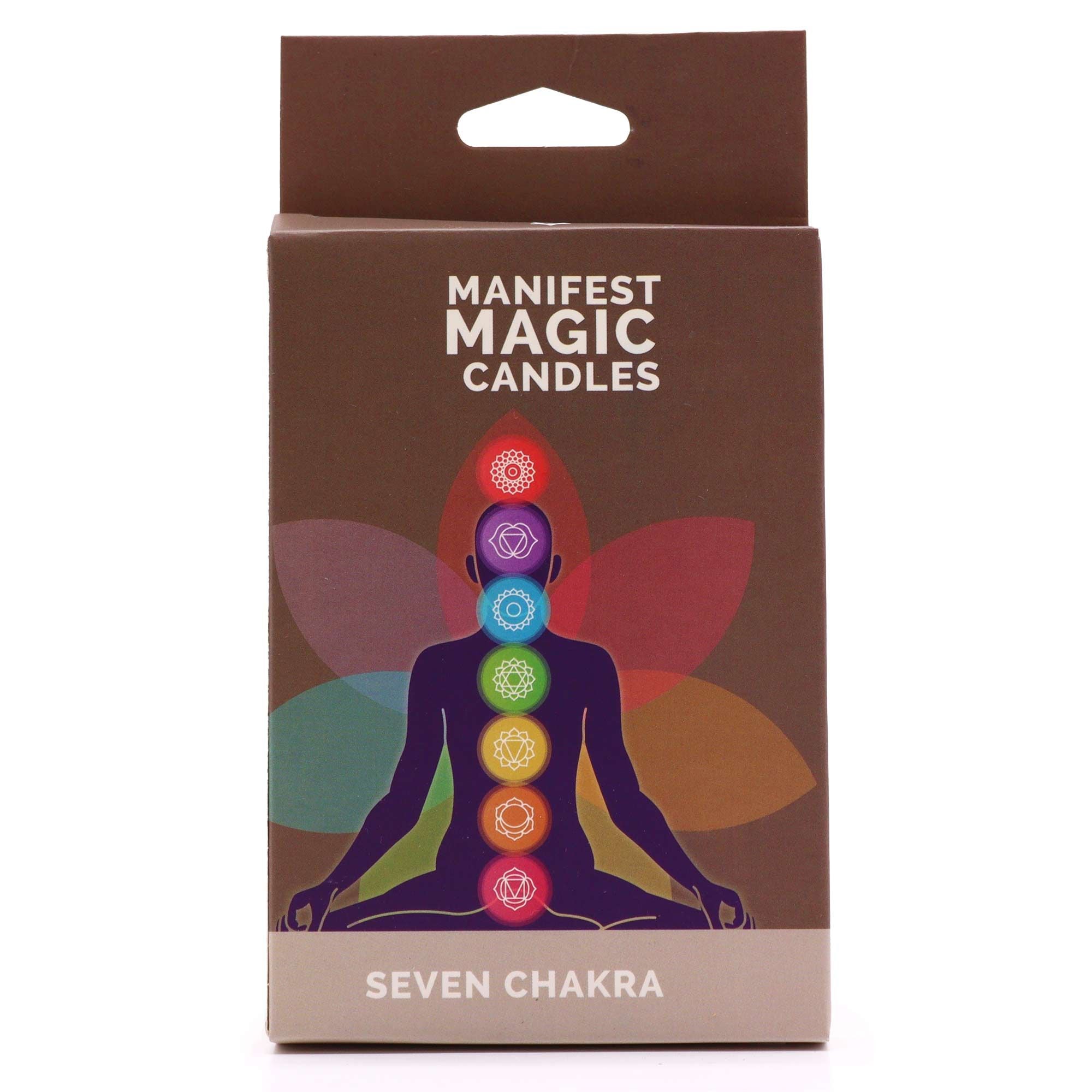 Velas del Manifiesto de los Siete Chakras: 7 velas cónicas en colores para cada chakra - armonía y equilibrio energético