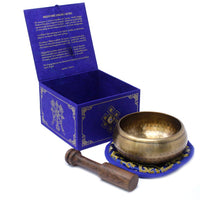 Cuenco tibetano set Medicina Buda, 10 cm de diámetro y 500 g mínimo, pieza circular para meditación - Armonía energética