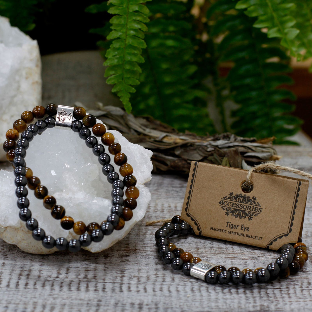Pulsera Ojo de Tigre y Hematite – Protección y Fuerza Interior