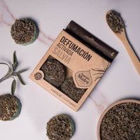 Pastillas de Incienso en Resina con Salvia Blanca, 4 unidades activadas, base resinosa - limpieza energética profunda