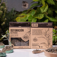 Pastillas de Incienso en Resina con Salvia Blanca, 4 unidades activadas, base resinosa - limpieza energética profunda