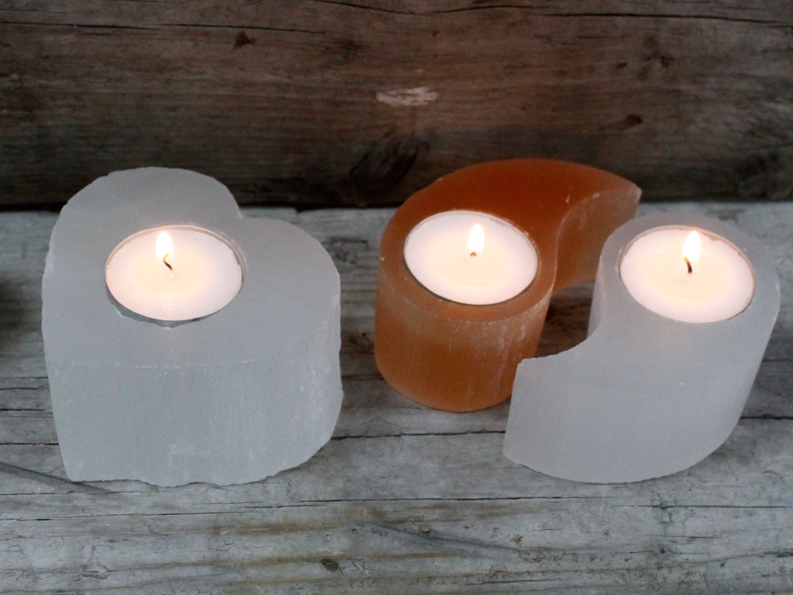 Candelabro Yin Yang de Selenita – Equilibrio y Purificación