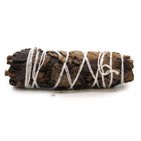 Atado de salvia negra, 10 cm, con envoltorio kraft; pieza natural, compacta - armonía energética