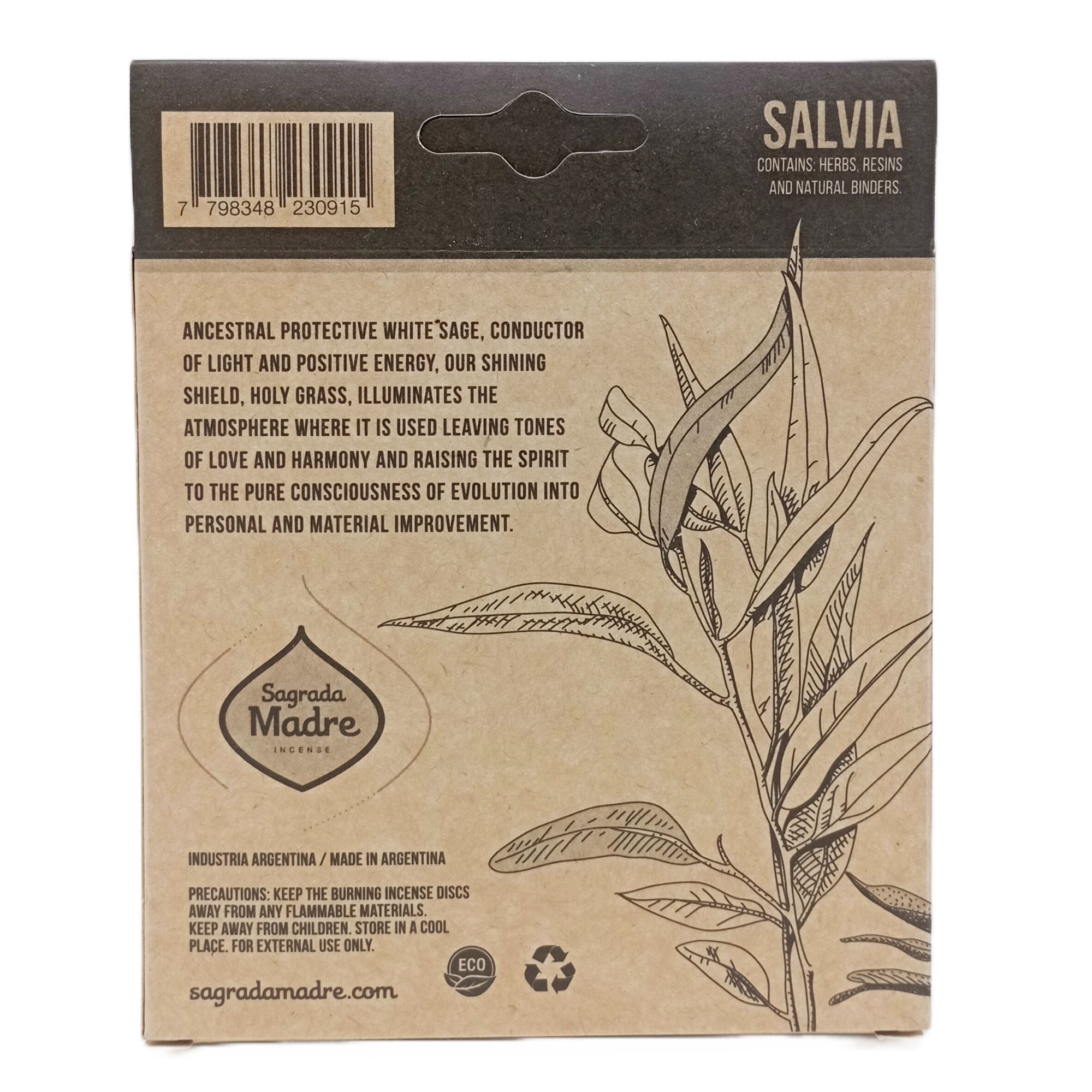 Pastillas de Incienso en Resina con Salvia Blanca, 4 unidades activadas, base resinosa - limpieza energética profunda