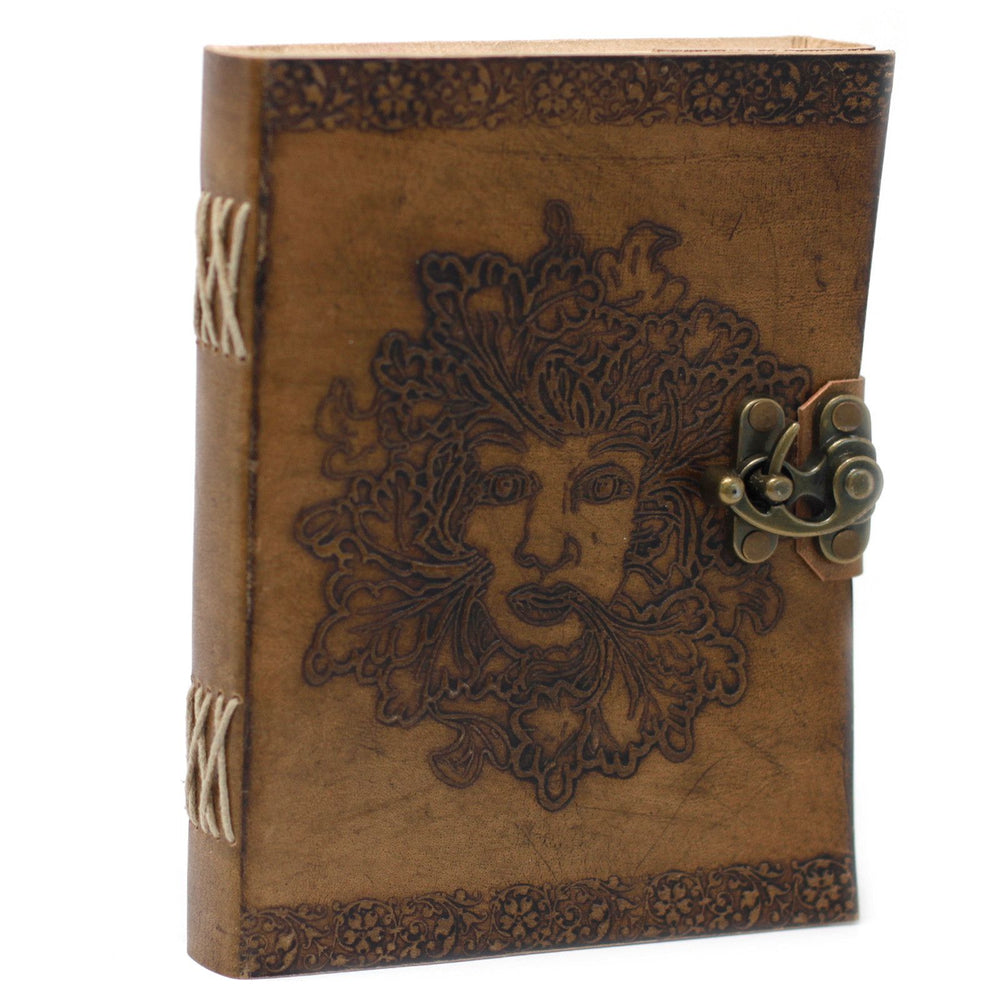 Cuaderno Greenman, formato rectangular, 20x15 cm, cuero verde, tapa lisa con estilo distinguible - ideal para llevar ideas