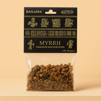 Incienso de Resina Banjara - Mirra, gránulos sueltos, 30 g, color ámbar - meditación, protección y sanación