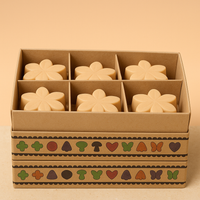 Cera de soja: Caja regalo con 6 piezas fundidas, diámetro 4 cm y 4 cm de alto, 15 g, fragancia jazmín - ambiente relajante