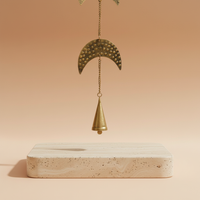 CampanasIndias en forma de campana con diseño de fases lunares, 25 cm - favorecen la armonía espiritual en rituales